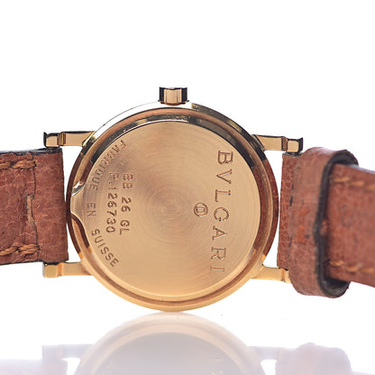 Bulgari 18K Yellow Gold Calfskin 26mm Quartz Watch Black 5 of 11