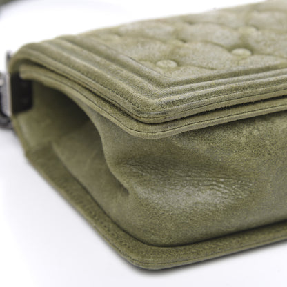 Chanel Goatskin Chesterfield Quilted Medium Celtic Boy Flap Green 8 of 15