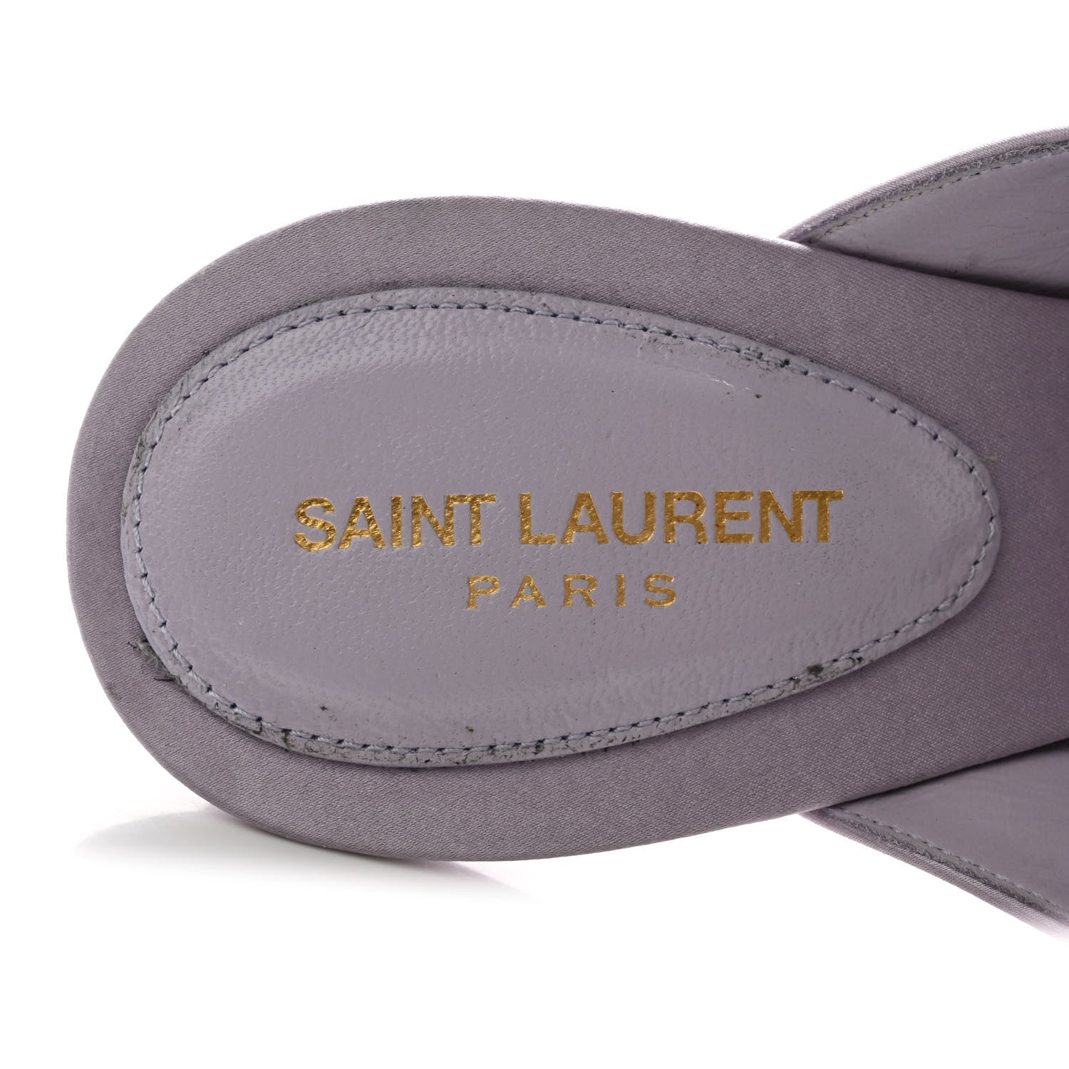 Saint Laurent Satin Feather Mae Mule Sandals 38 Soft Lila 7 of 15