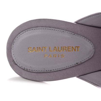 Saint Laurent Satin Feather Mae Mule Sandals 38 Soft Lila 7 of 15