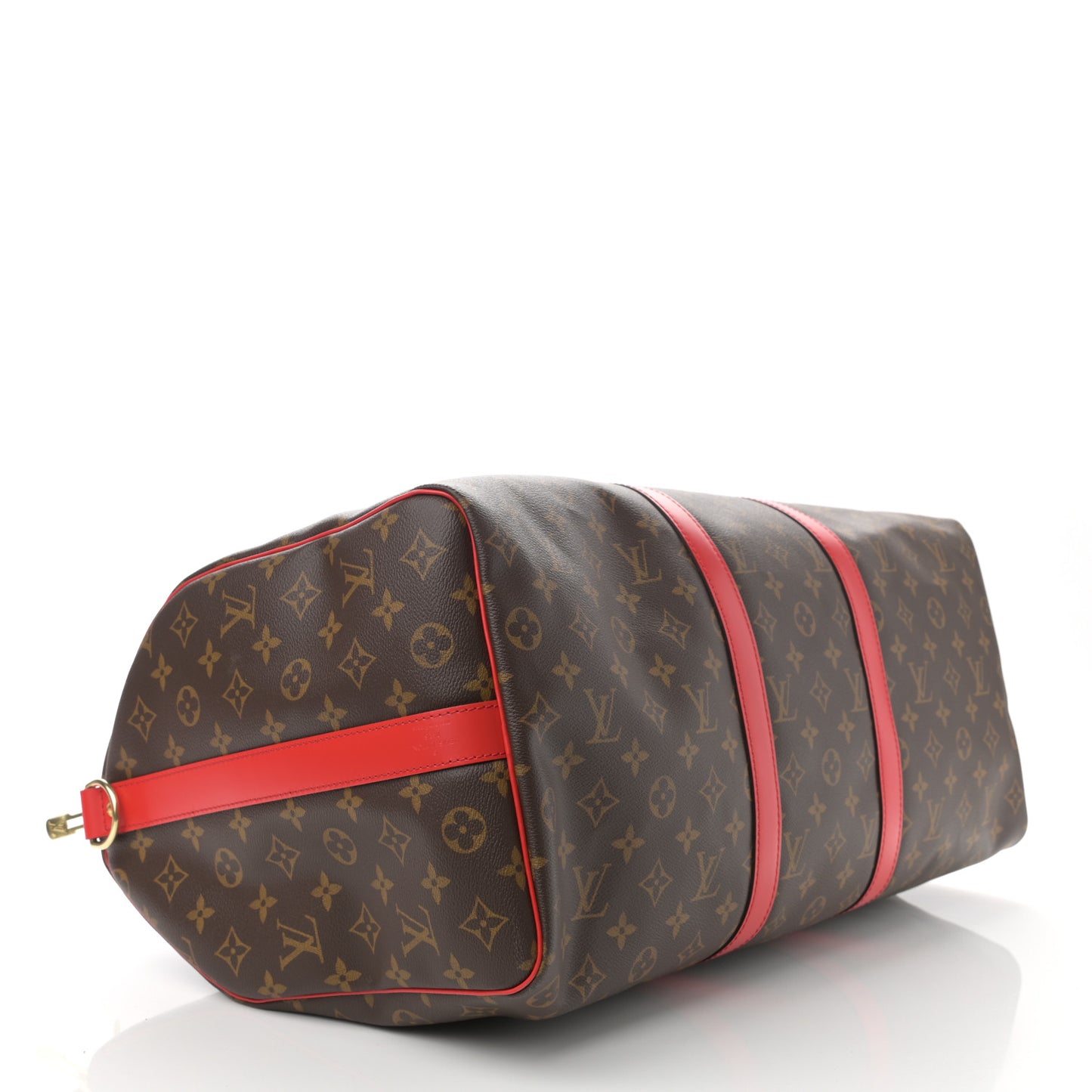 Calfskin Monogram Keepall Bandouliere 50 Coquelicot