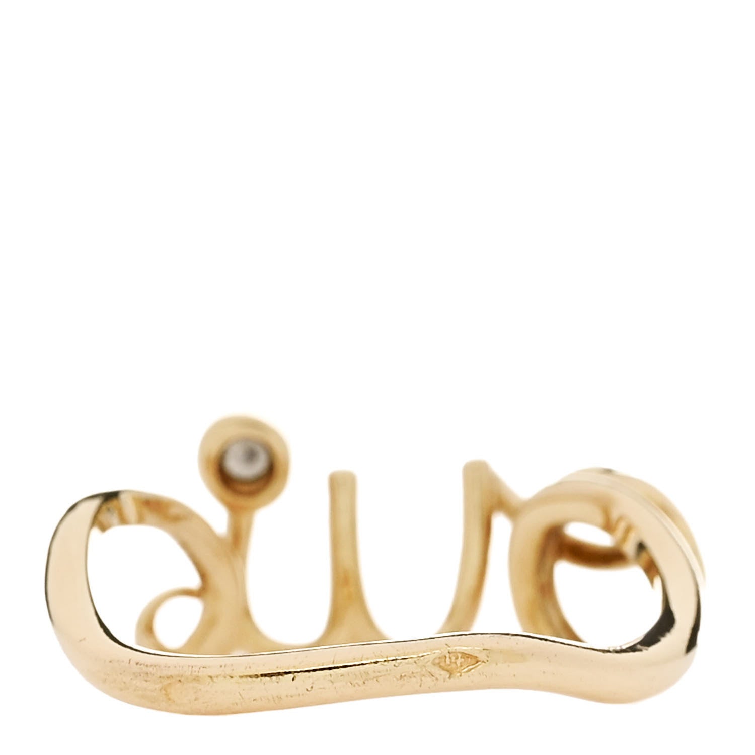 Christian Dior 18K Yellow Gold Diamond Oui Ring 49 4.75 3 of 4