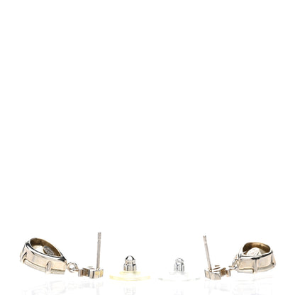 Chanel Crystal CC Pear Drop Earrings Gold 3 of 4