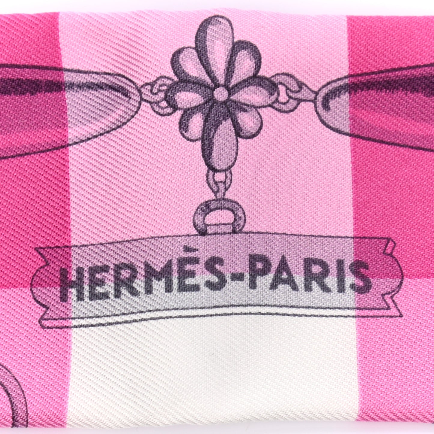 Silk Mors Et Gourmettes Vichy Twilly Rose Vif Framboise White