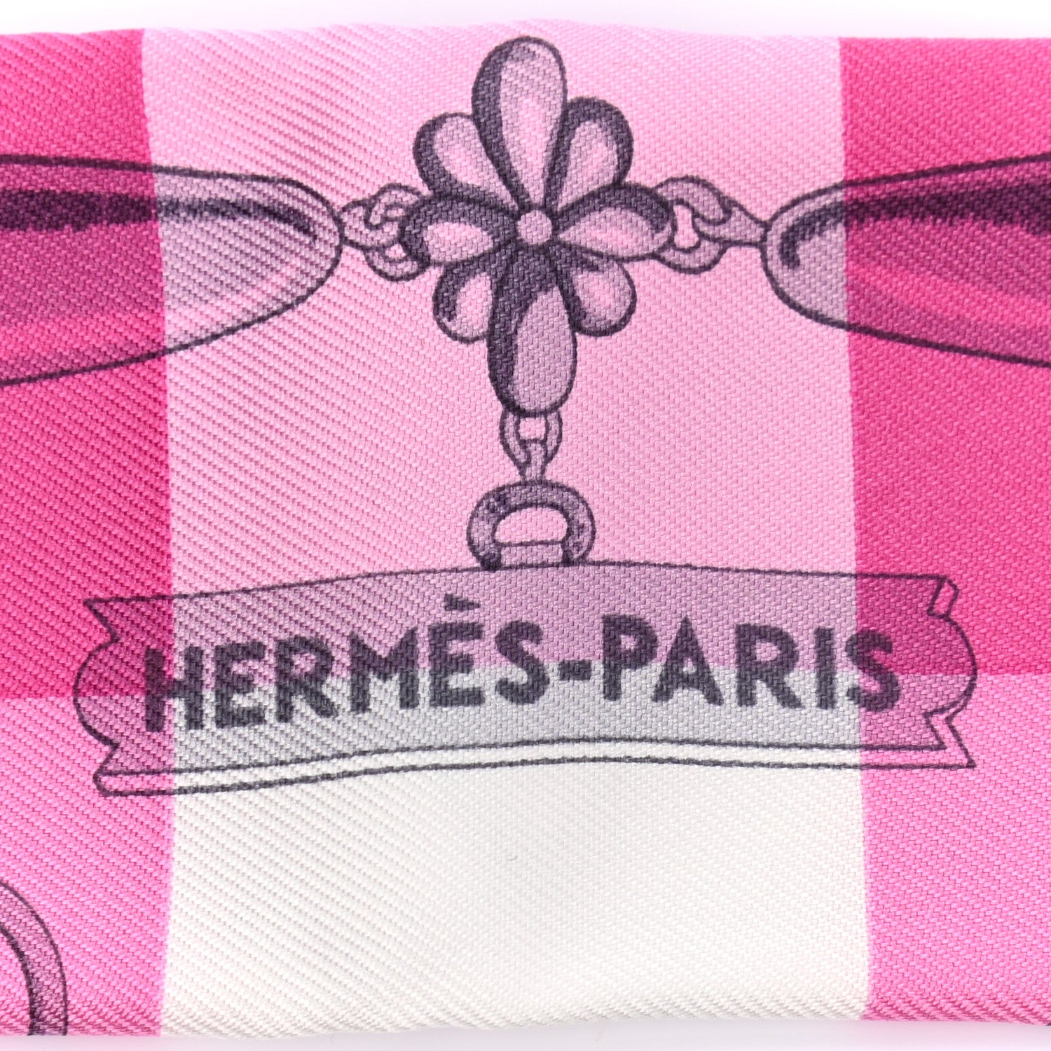 Hermes Silk Mors Et Gourmettes Vichy Twilly Rose Vif Framboise White 5 of 5