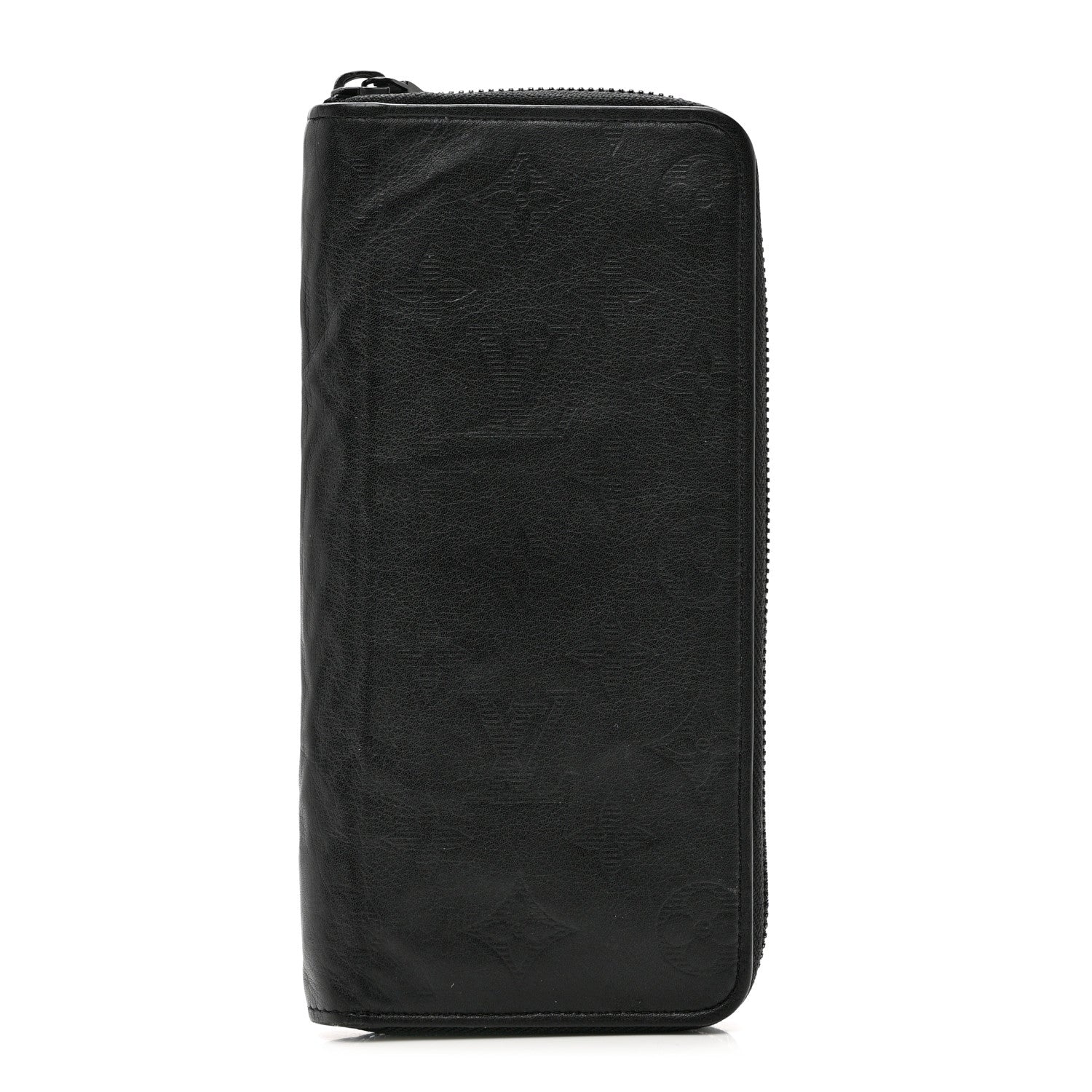 Louis Vuitton Calfskin Monogram Shadow Vertical Zippy Wallet Black 1 of 7