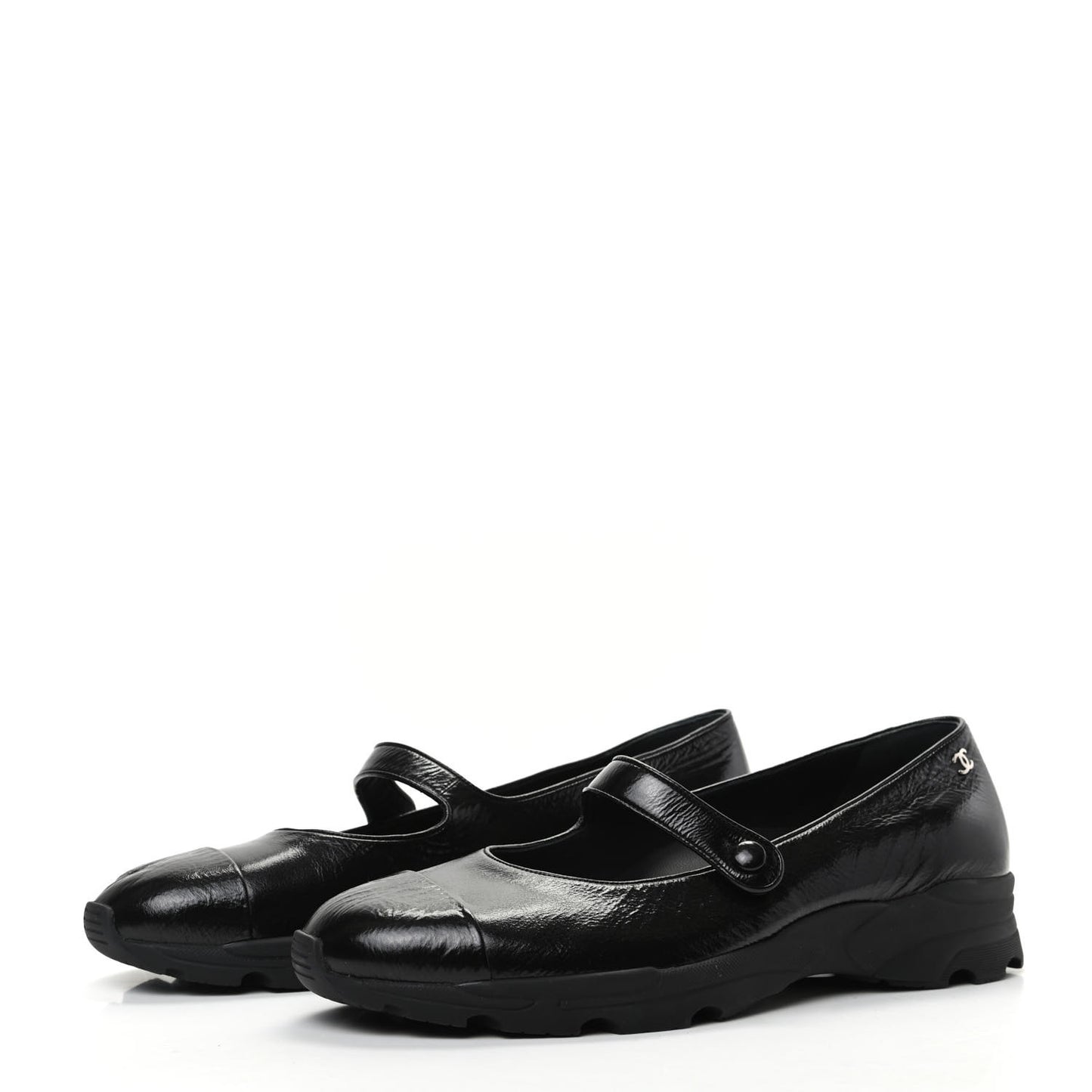 Calfskin Mary Jane Strap Pumps 40.5 Black