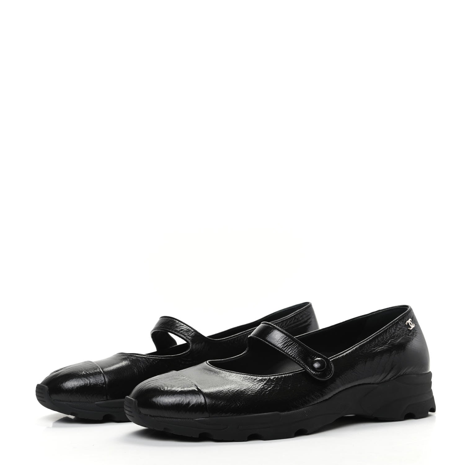 Chanel Calfskin Mary Jane Strap Pumps 40.5 Black 3 of 7
