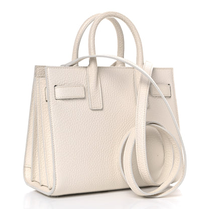 Saint Laurent Grained Calfskin Nano Sac de Jour Dove White 2 of 15
