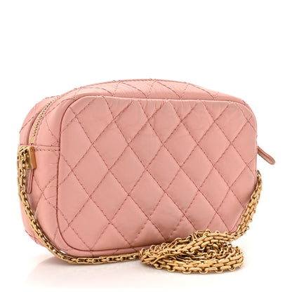 Chanel Aged Calfskin Quilted Mini Reissue Camera Case Pink 2 of 13