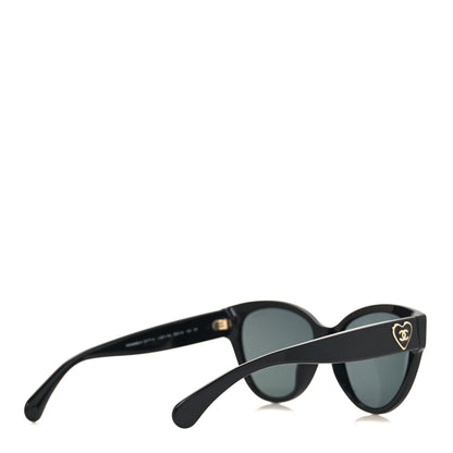 Chanel Acetate Enamel Heart Butterfly Sunglasses 5477-A Black 4 of 7