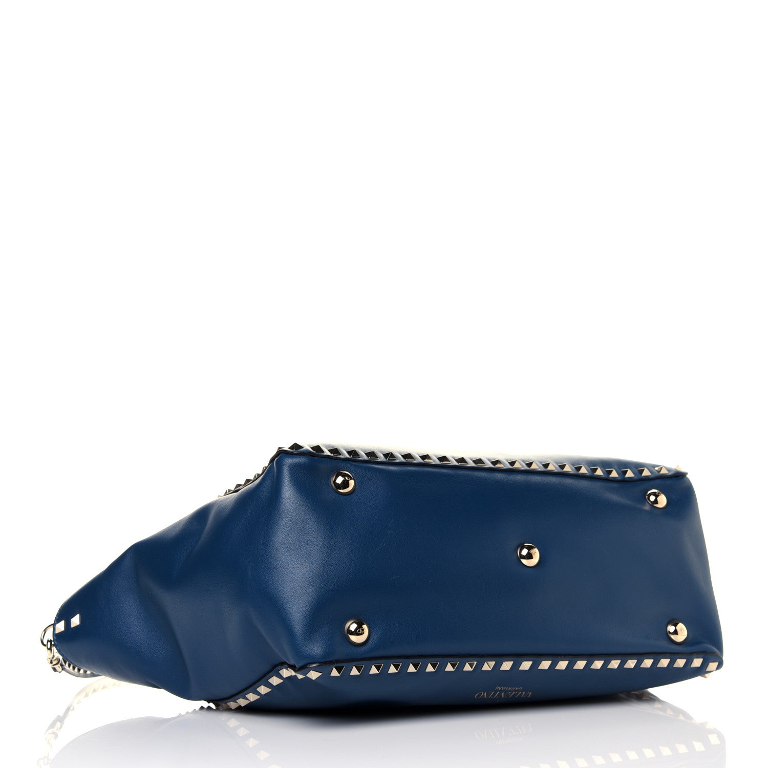Valentino Garavani Vitello Medium Rockstud Tote Peacock 6 of 18