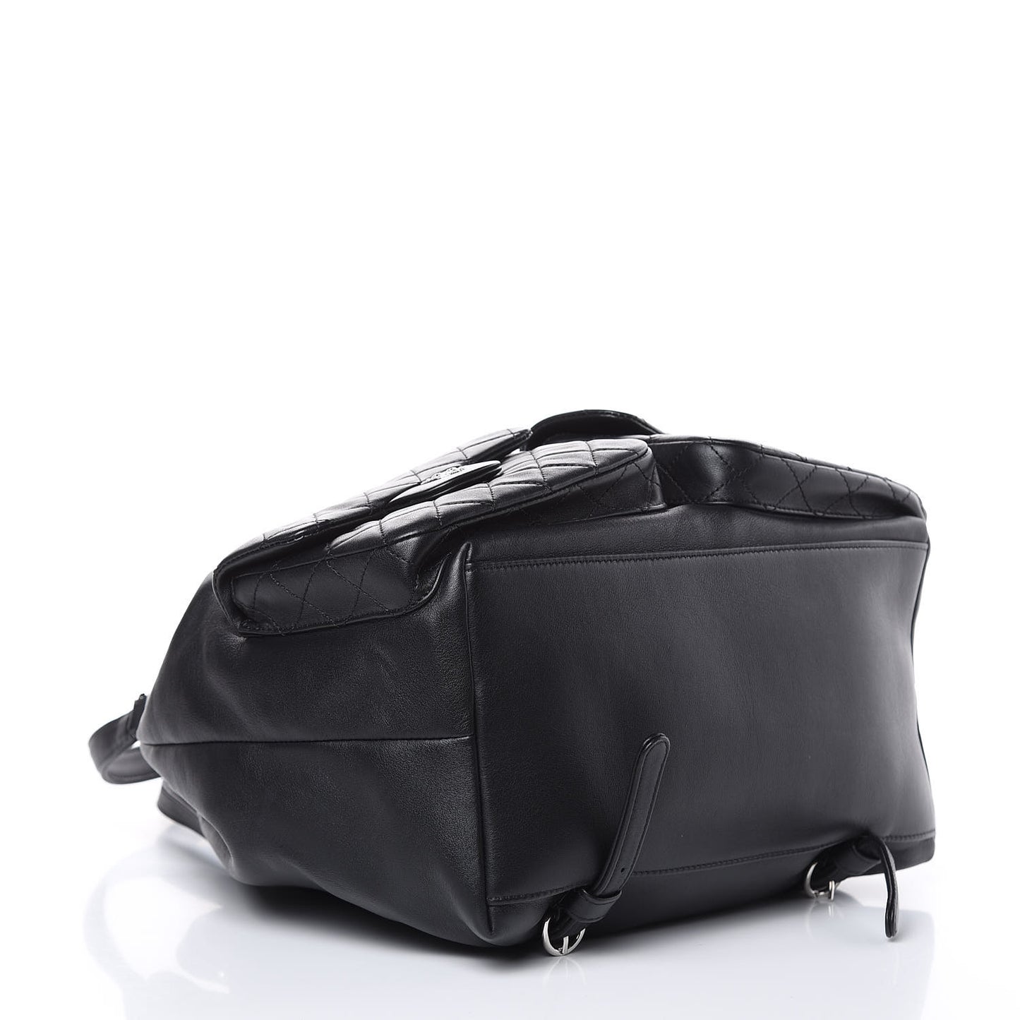 Lambskin Quilted Backpack Pocket Black