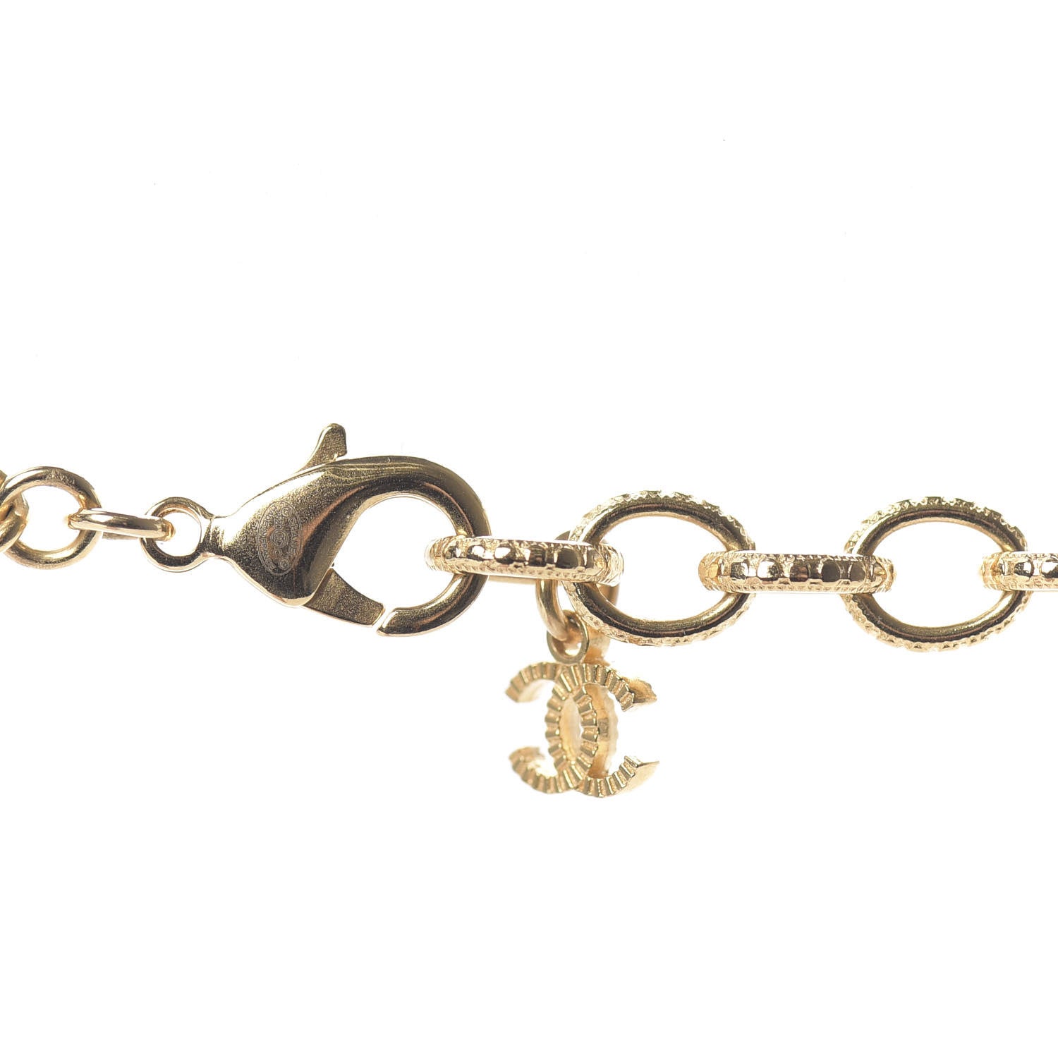 Chanel ID Dog Tag Charm Necklace Gold 5 of 6