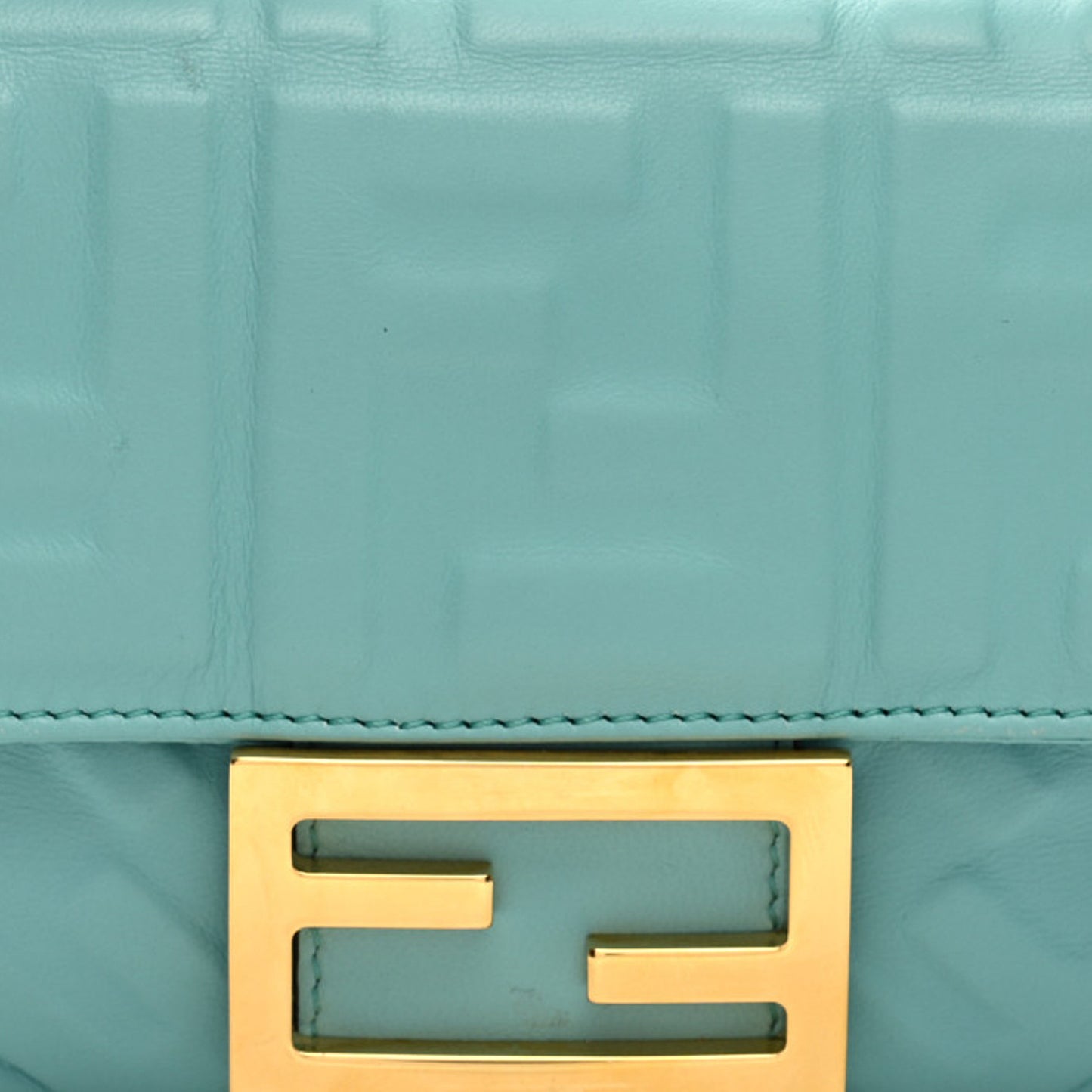 Nappa FF 1974 Embossed Mini Baguette Menta