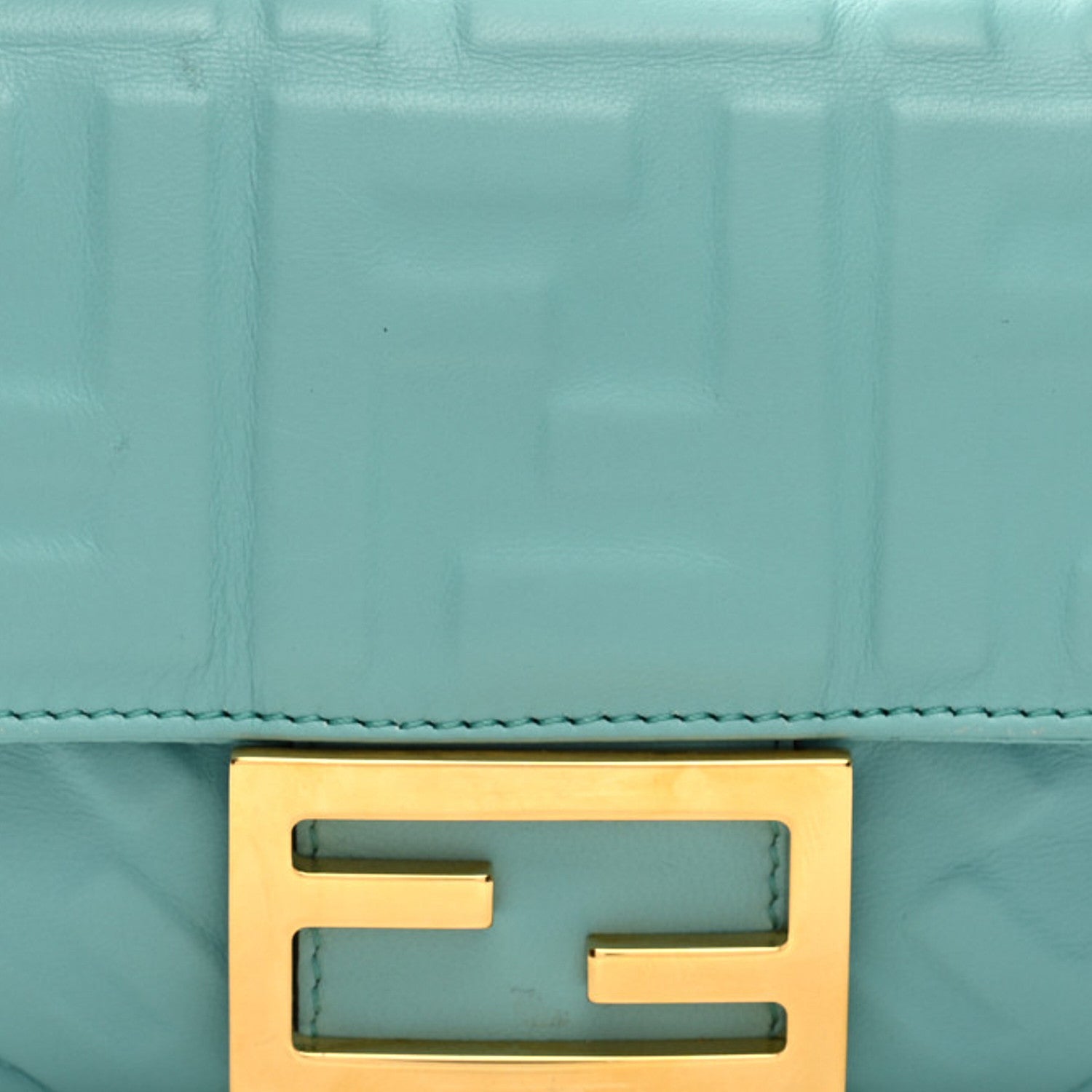 Fendi Nappa FF 1974 Embossed Mini Baguette Menta 7 of 9