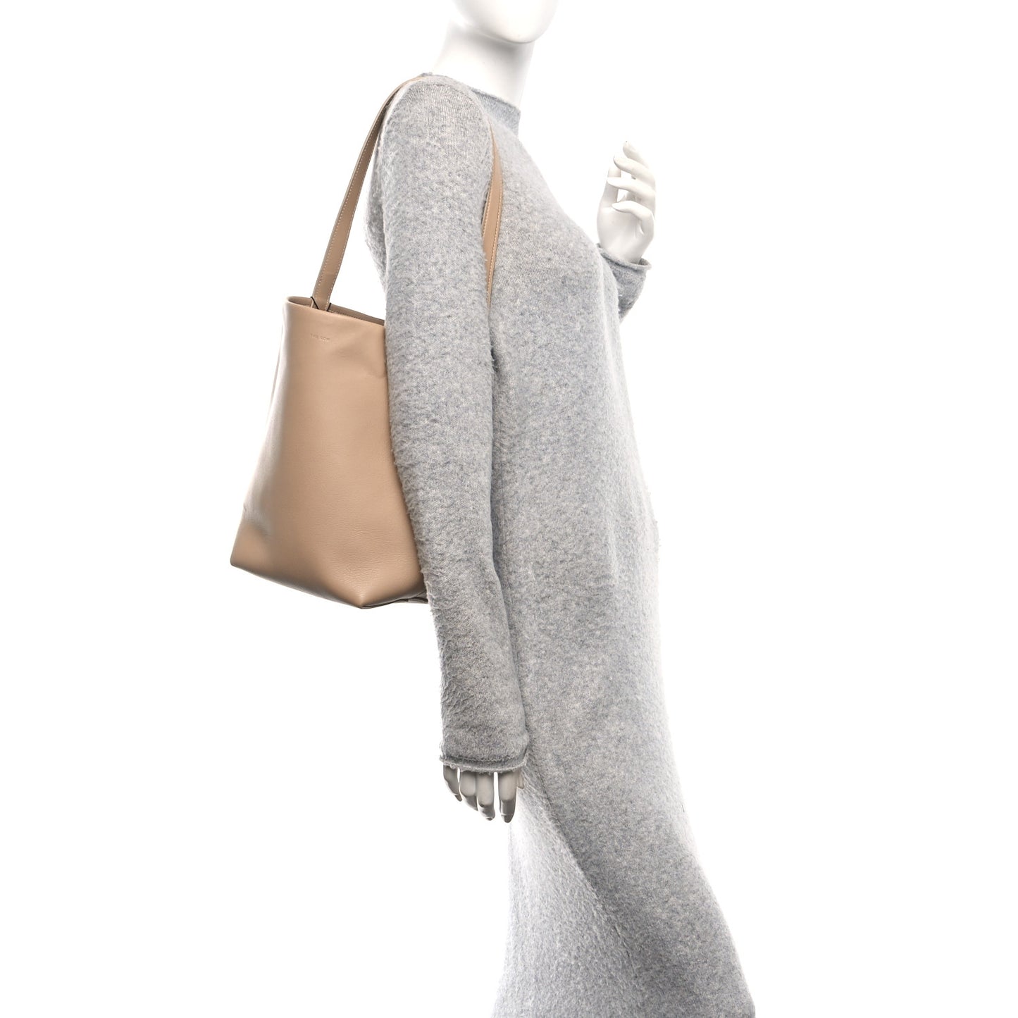 Grained Calfskin Small N/S Park Tote Dark Taupe