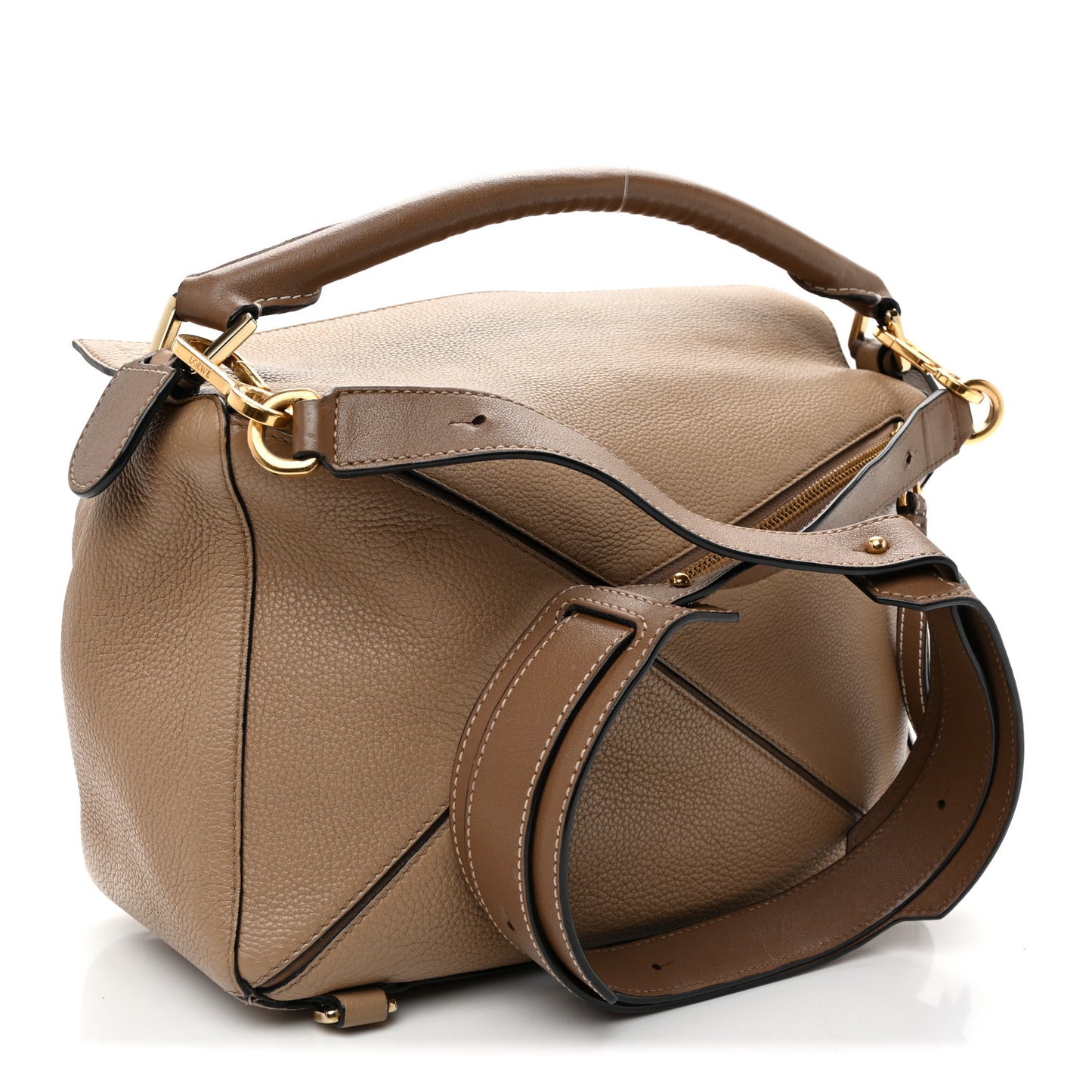 Calfskin Medium Puzzle Bag Sand Mink