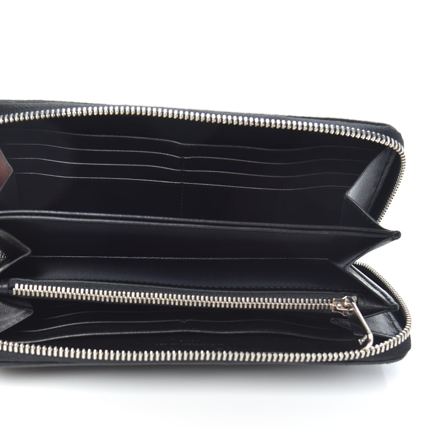 Christian Dior Lambskin Cannage Lady Dior Zip Wallet Black 5 of 12