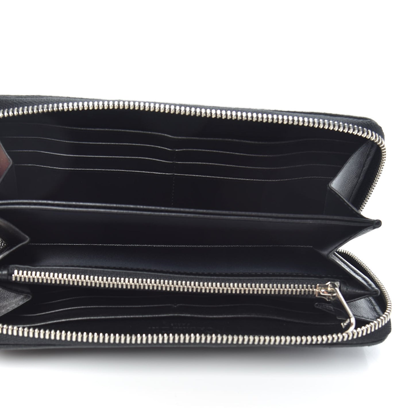 Lambskin Cannage Lady Dior Zip Wallet Black