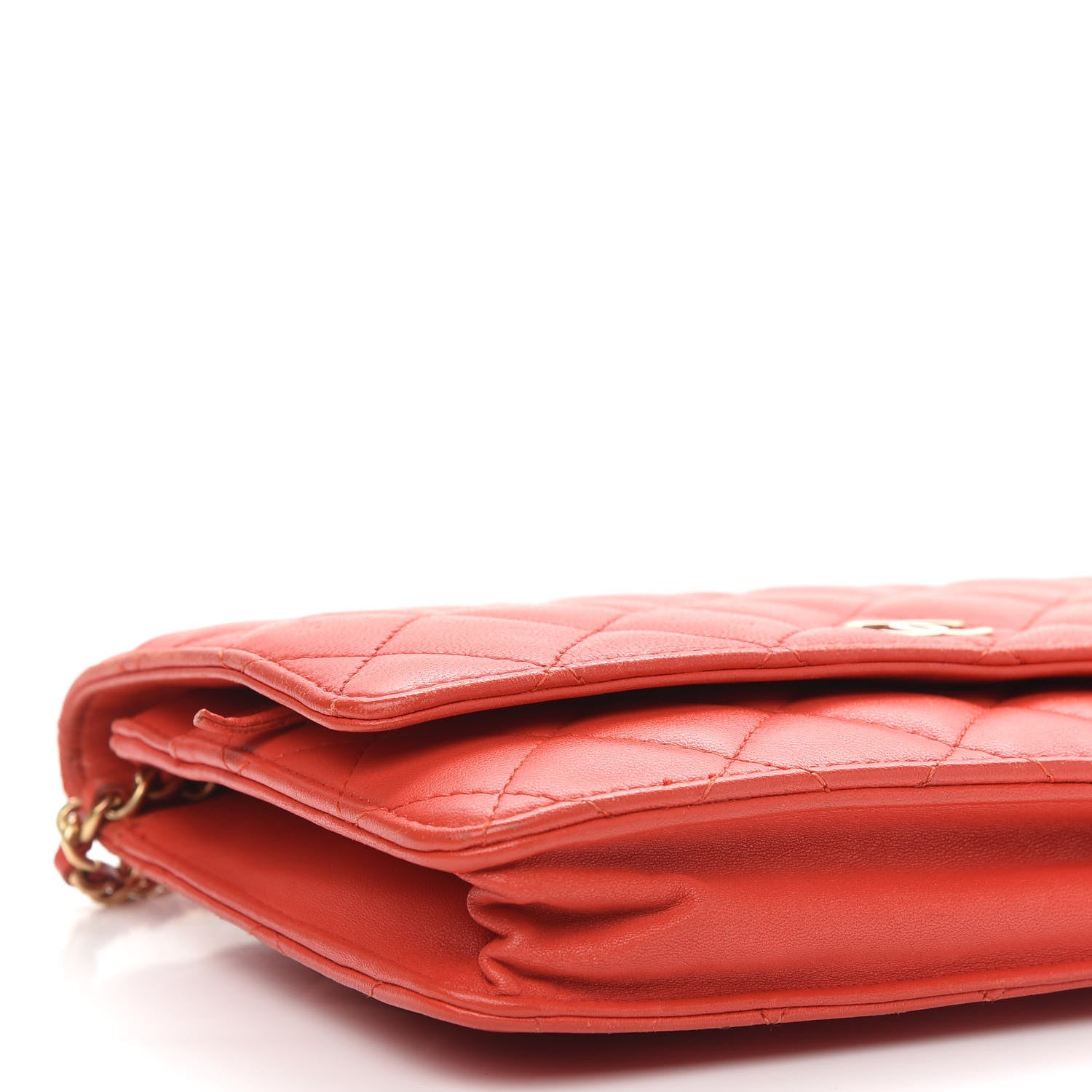Chanel Lambskin Quilted Wallet On Chain WOC Red 8 of 13