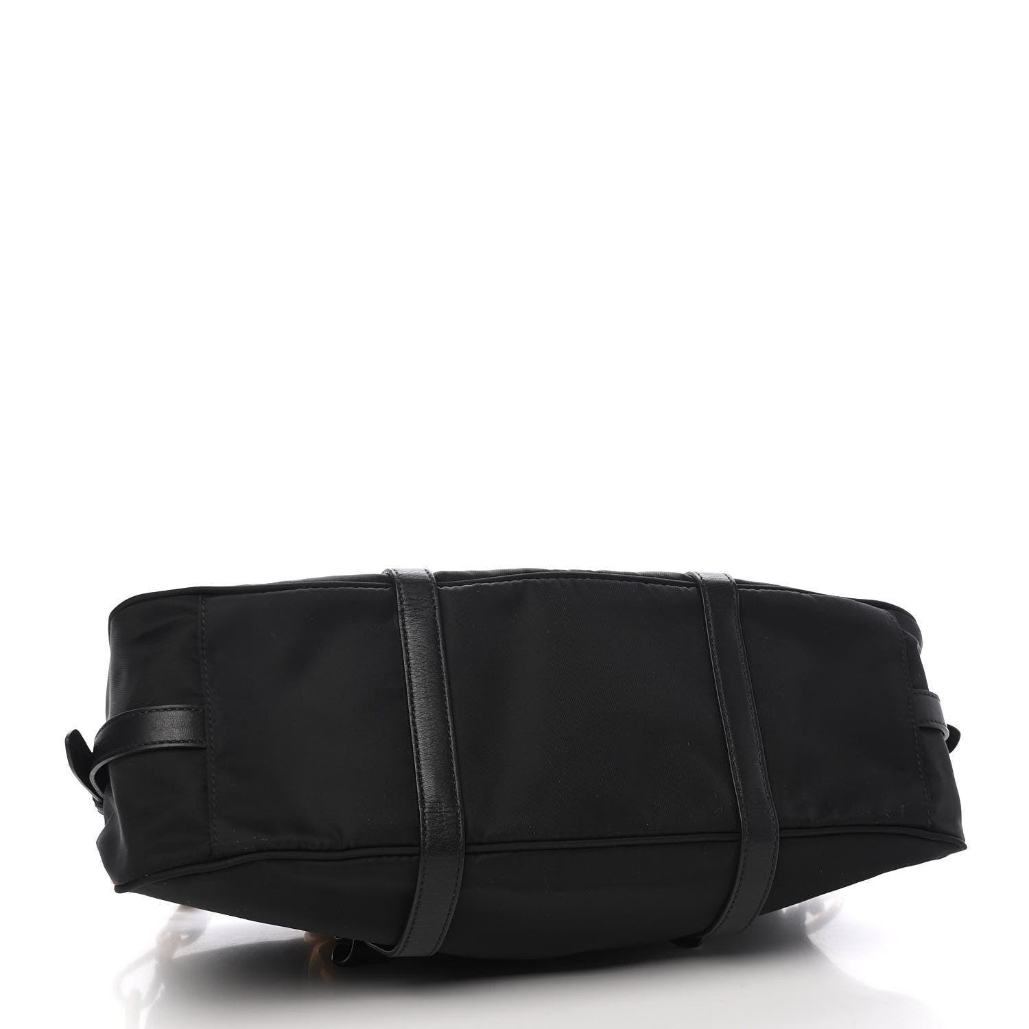 Prada Tessuto Nylon Soft Calfskin Shopping Satchel Black 4 of 9