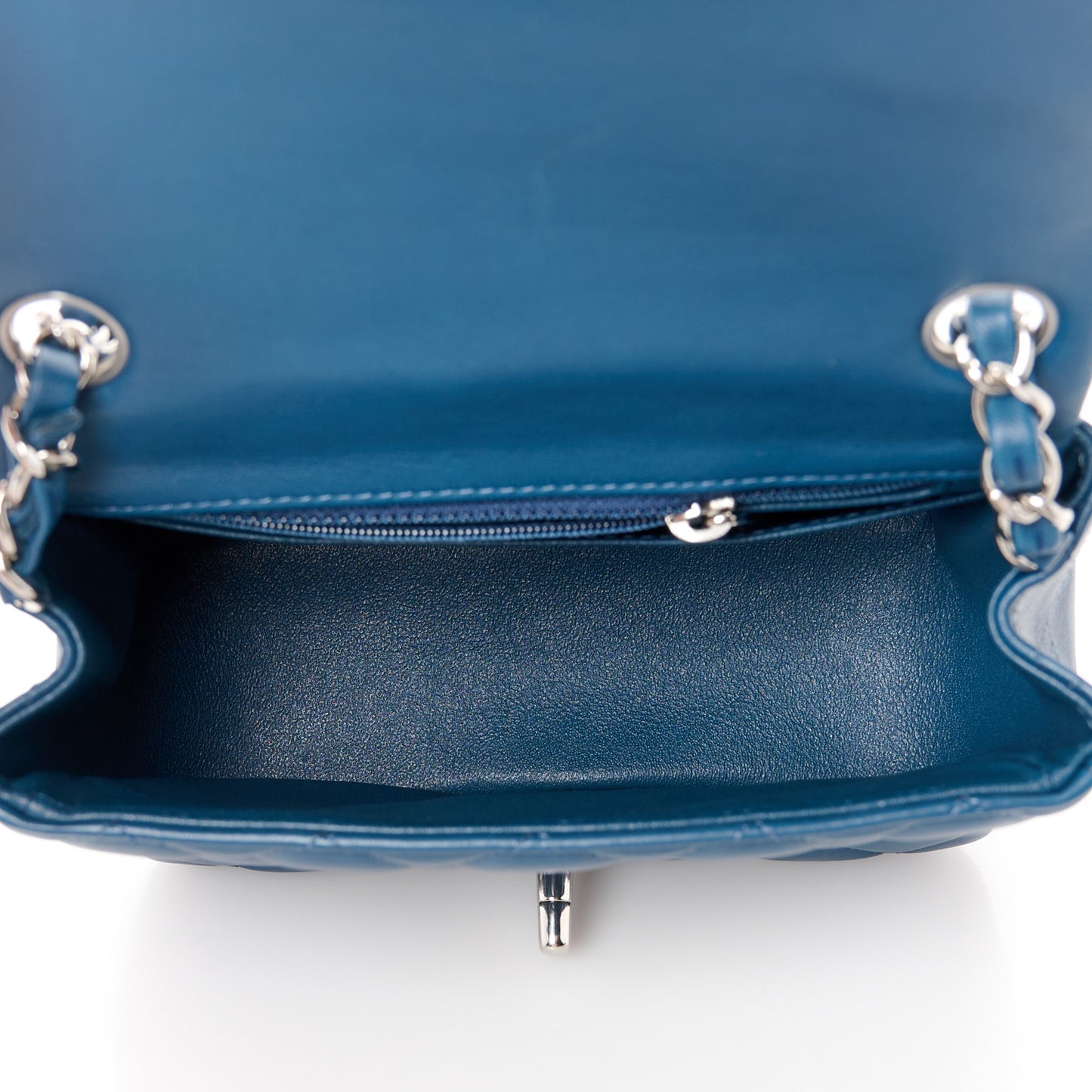 Lambskin Quilted Mini Square Flap Dark Blue
