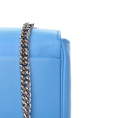 Balenciaga Pebbled Calfskin Logo Everyday Flap Chain Wallet Bright Bleu 12 of 12