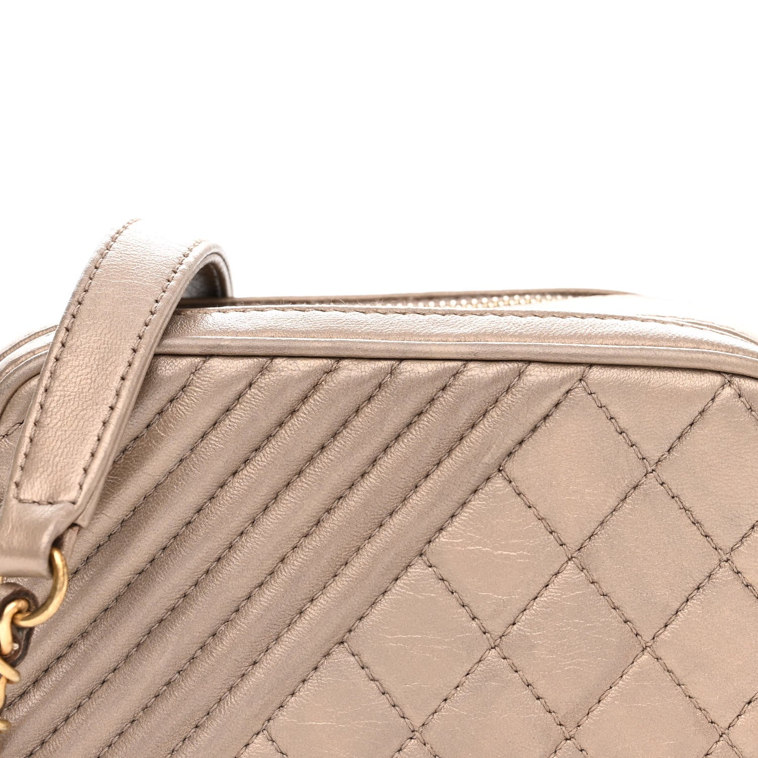 Chanel Metallic Lambskin Mini Coco Boy Camera Case Dark Gold 9 of 12