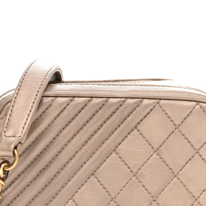 Chanel Metallic Lambskin Mini Coco Boy Camera Case Dark Gold 9 of 12