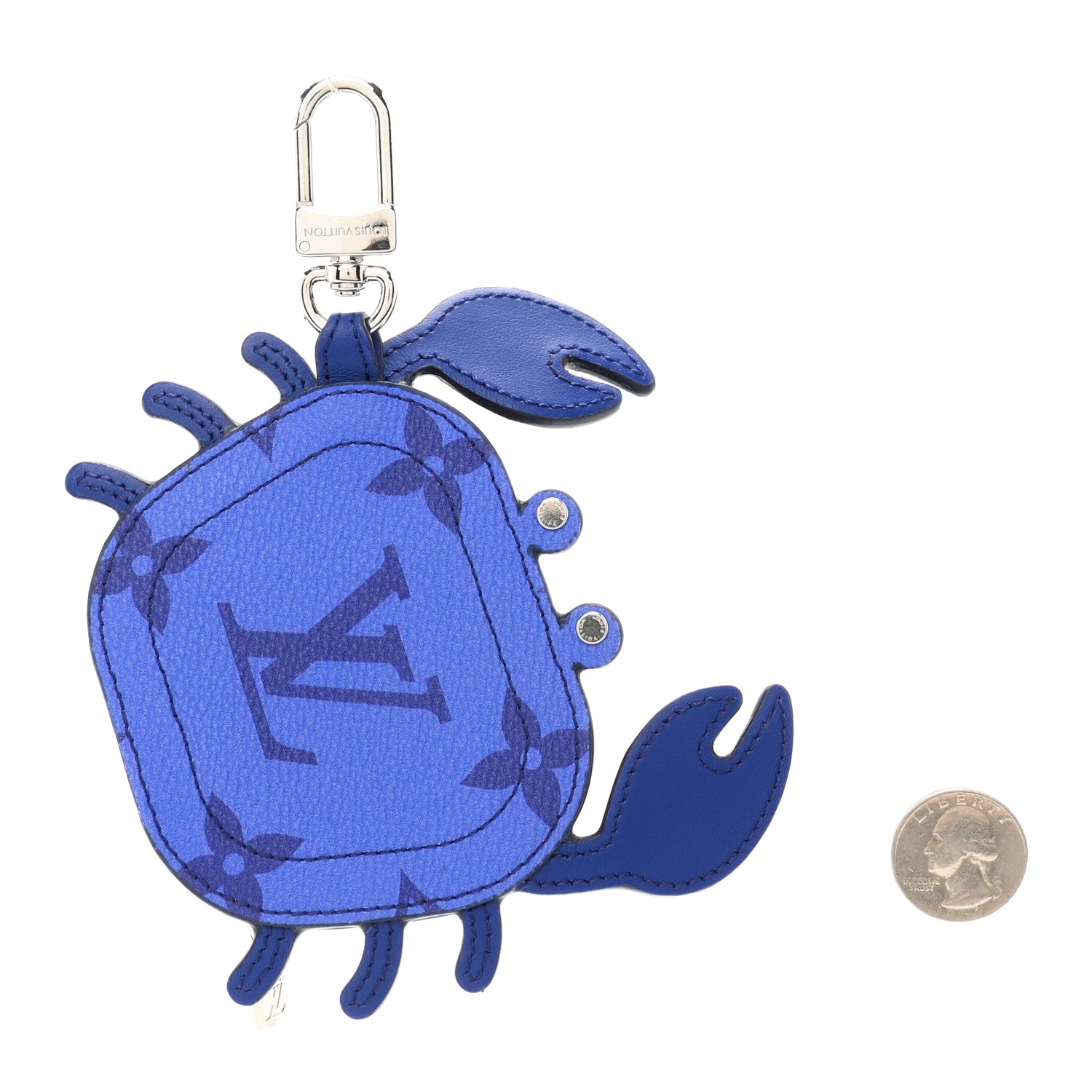 Louis Vuitton Monogram Crab Bag Charm Blue 2 of 4