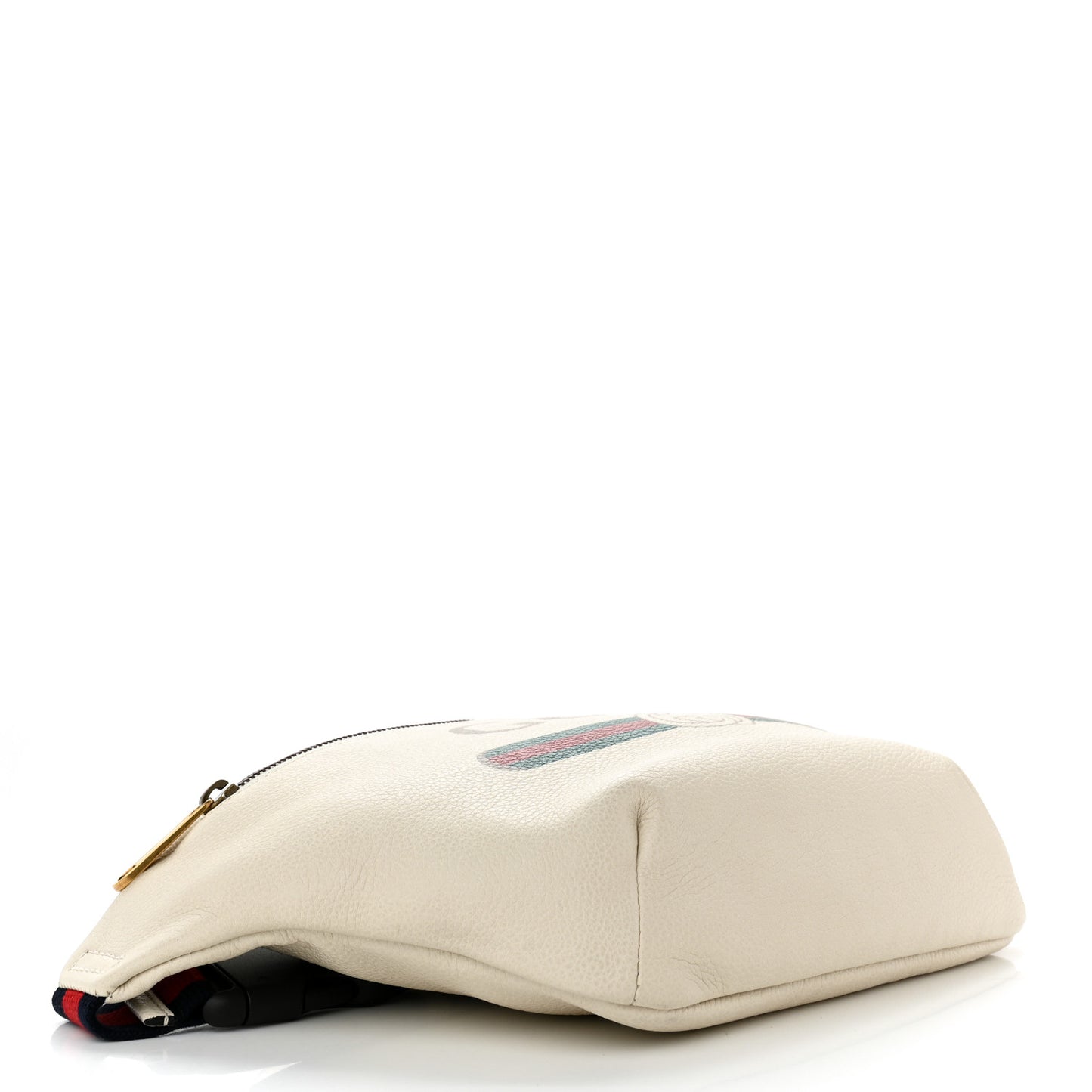 Grained Calfskin Logo Belt Bag White