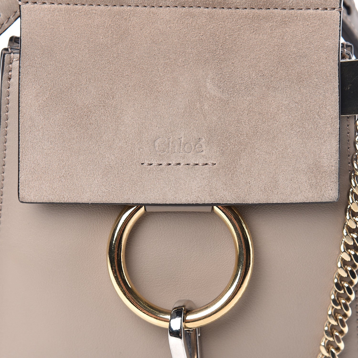 Chloe Suede Calfskin Mini Faye Bracelet Bag Motty Grey 8 of 10
