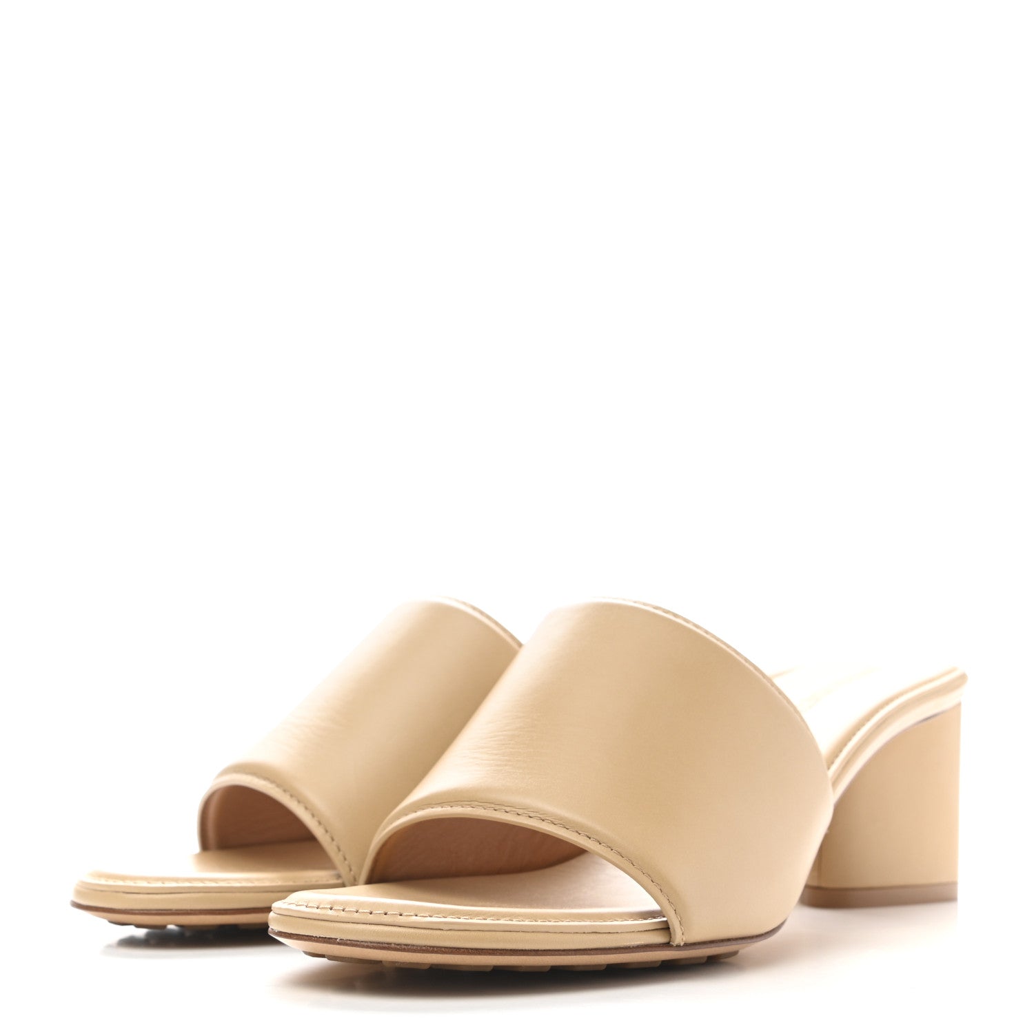 Bottega Veneta Vienna Calfskin The Band Mule Sandals 39 Cane Sugar 3 of 7