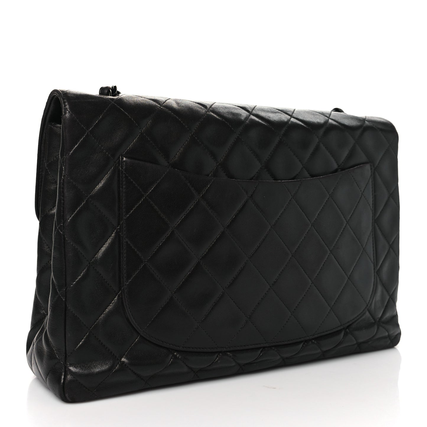 Lambskin Quilted Jumbo Single Flap So Black