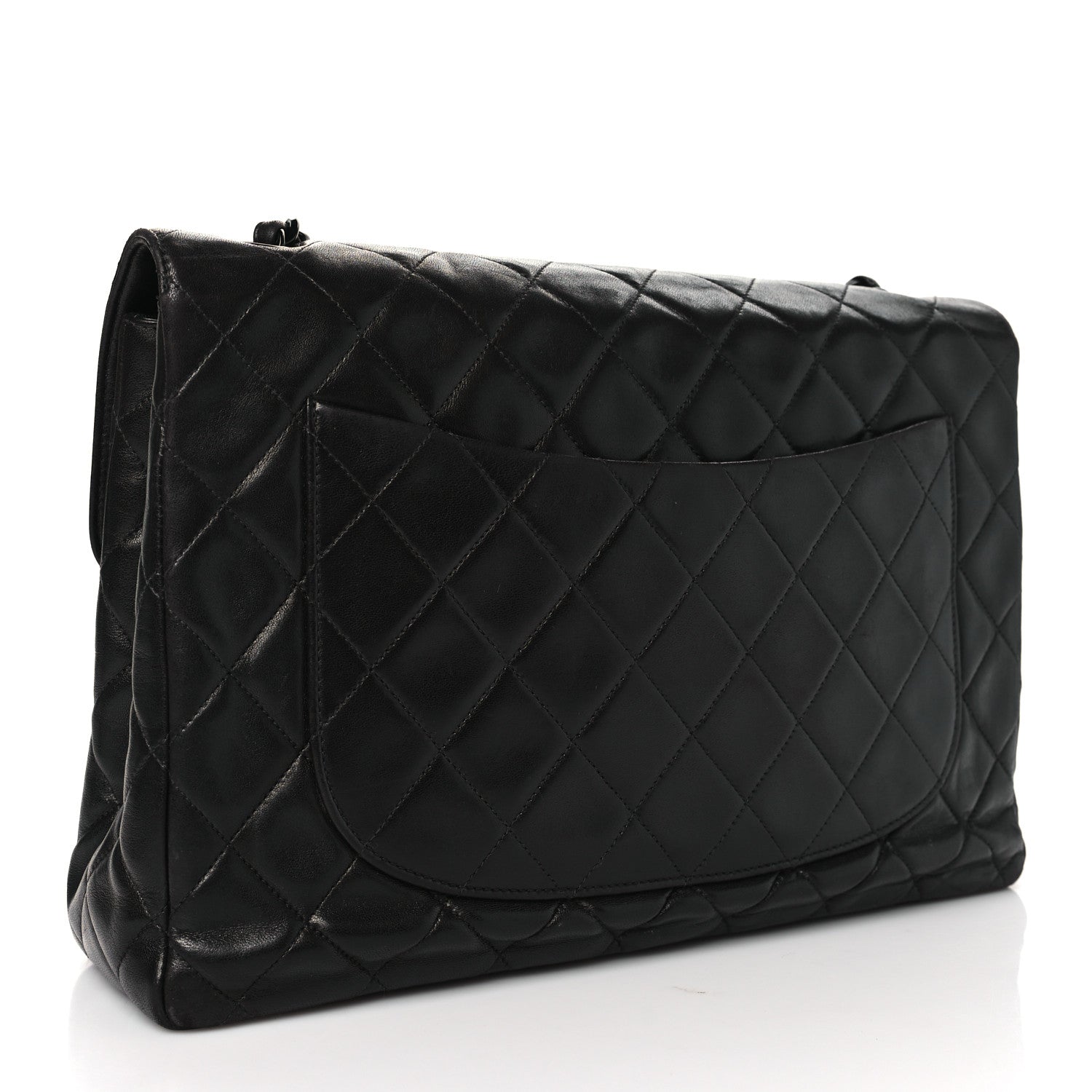 Chanel Lambskin Quilted Jumbo Single Flap So Black 3 of 11