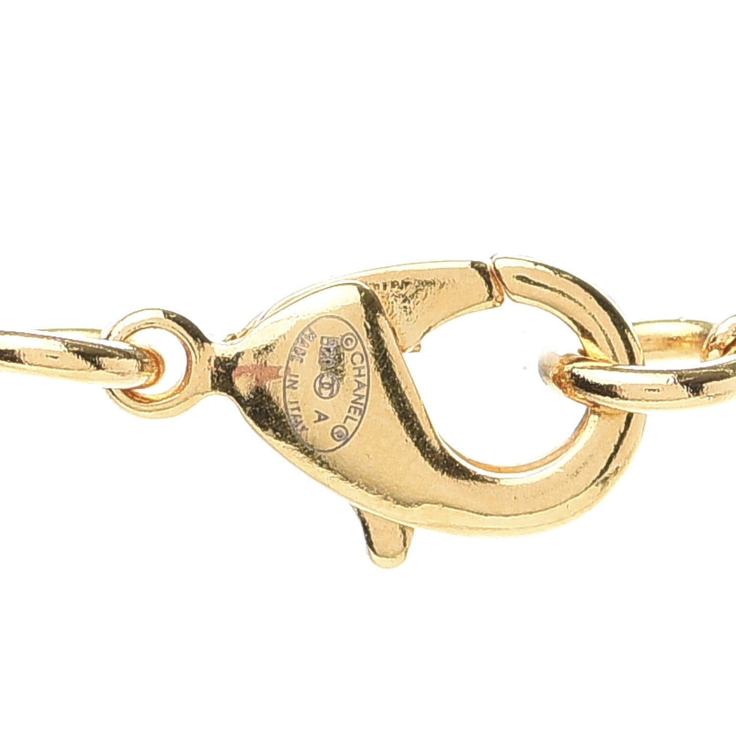 Chanel Metal CC Paris Button Necklace Gold 5 of 6