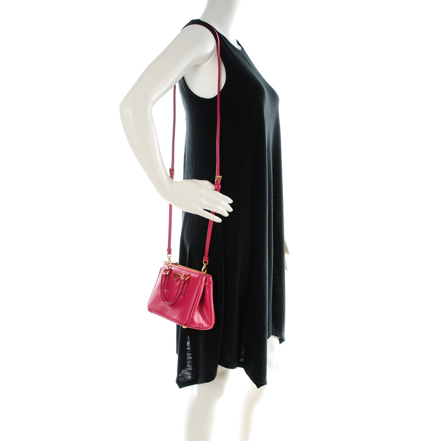 Saffiano Mini Galleria Double Zip Tote Peonia