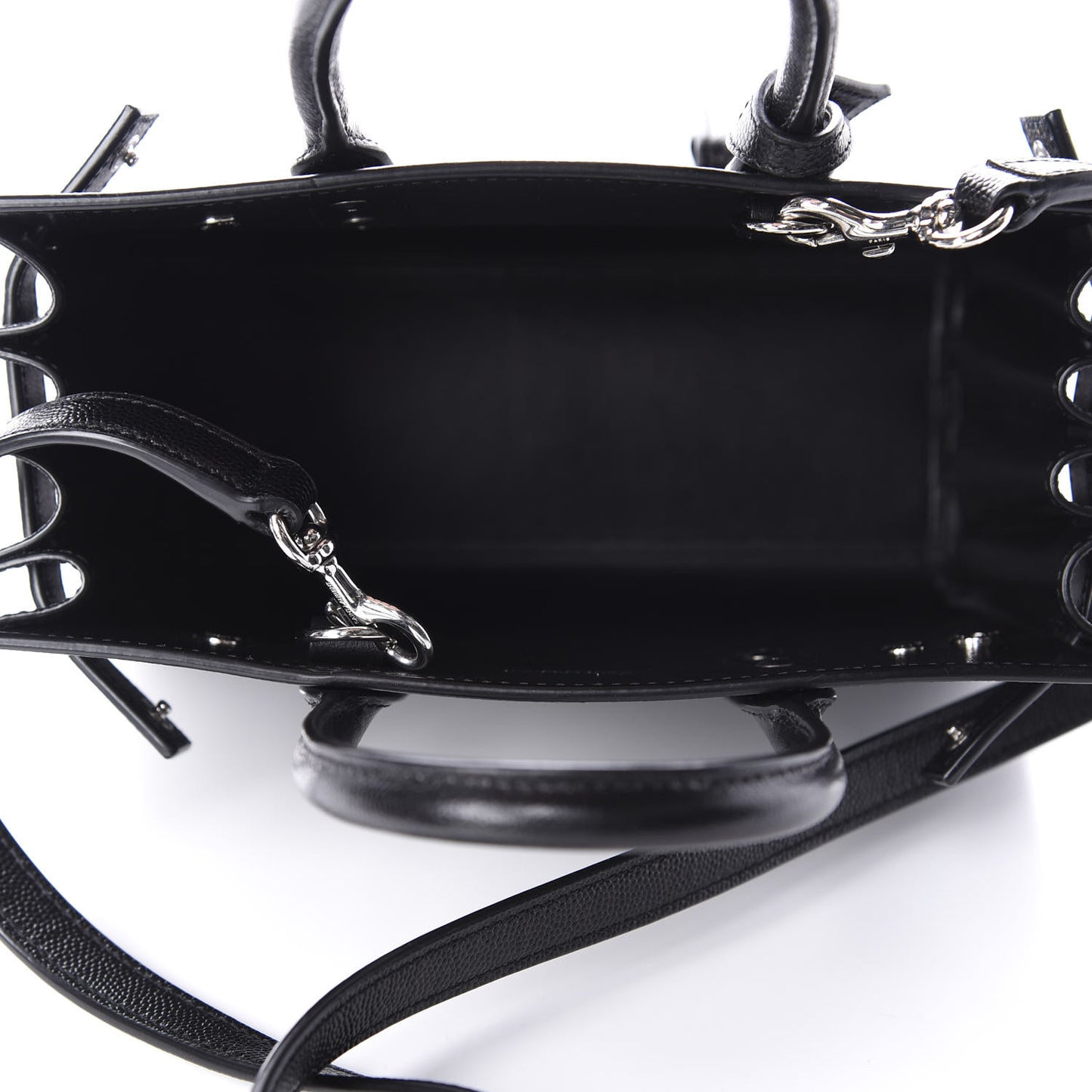 Grained Calfskin Nano Sac De Jour Black