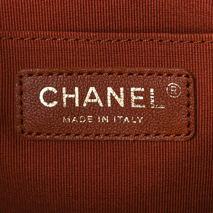 Chanel Shiny Calfskin Quilted Medium Duma Pockets Drawstring Backpack Brown 7 of 13