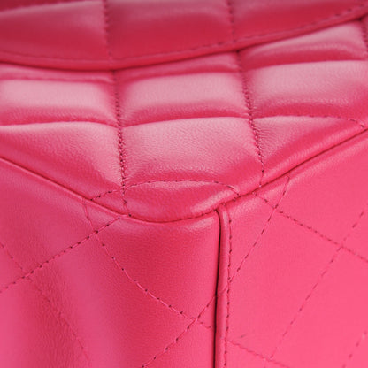 Chanel Lambskin Quilted Maxi Double Flap Fuchsia 10 of 11