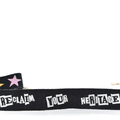Valentino Garavani X JAMIE REID Canvas Embroidered Rockstud Guitar Strap Black 6 of 7
