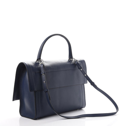 Givenchy Grained Calfskin Medium Shark Lock Satchel Navy 4 of 10