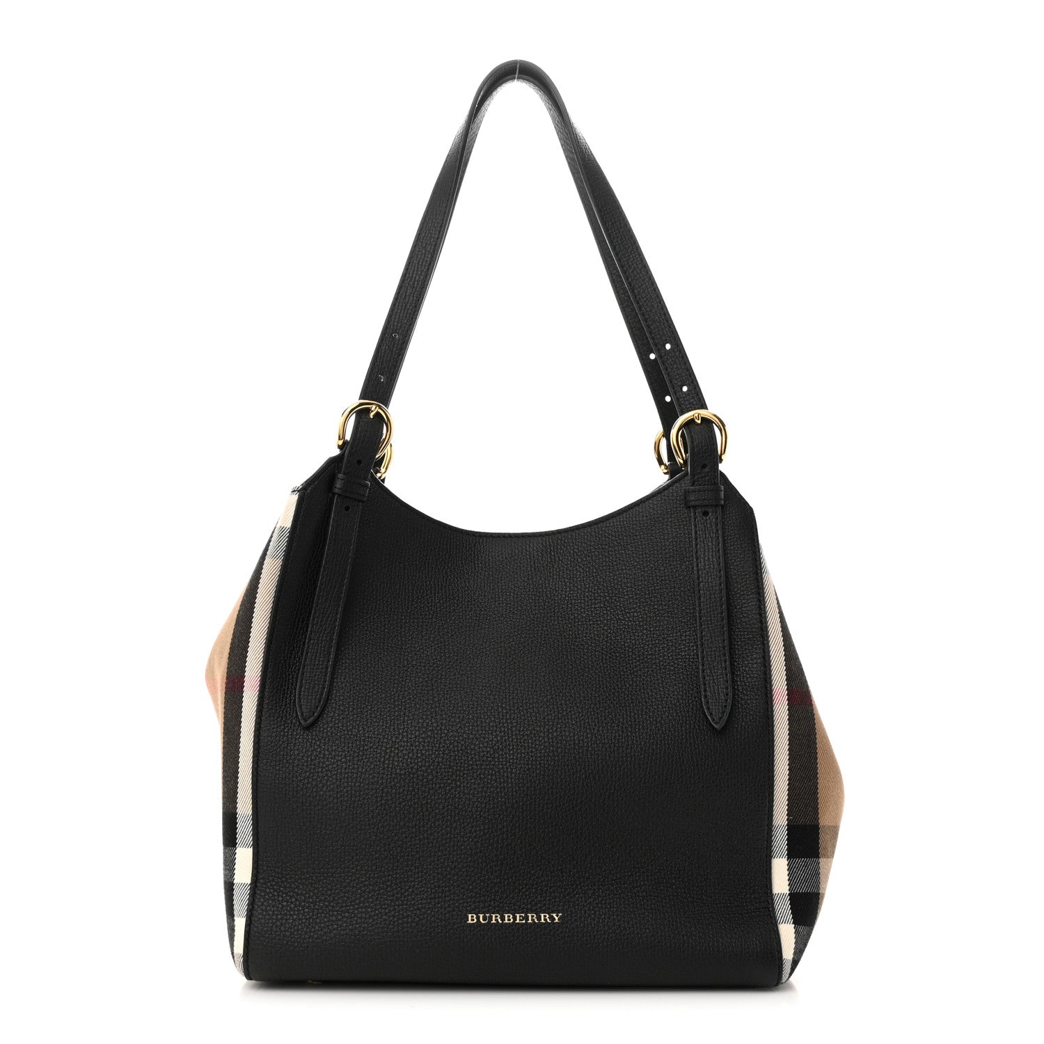 Burberry Grainy Calfskin House Check Small Canterbury Black 1 of 10