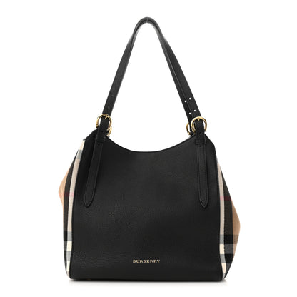 Burberry Grainy Calfskin House Check Small Canterbury Black 1 of 10