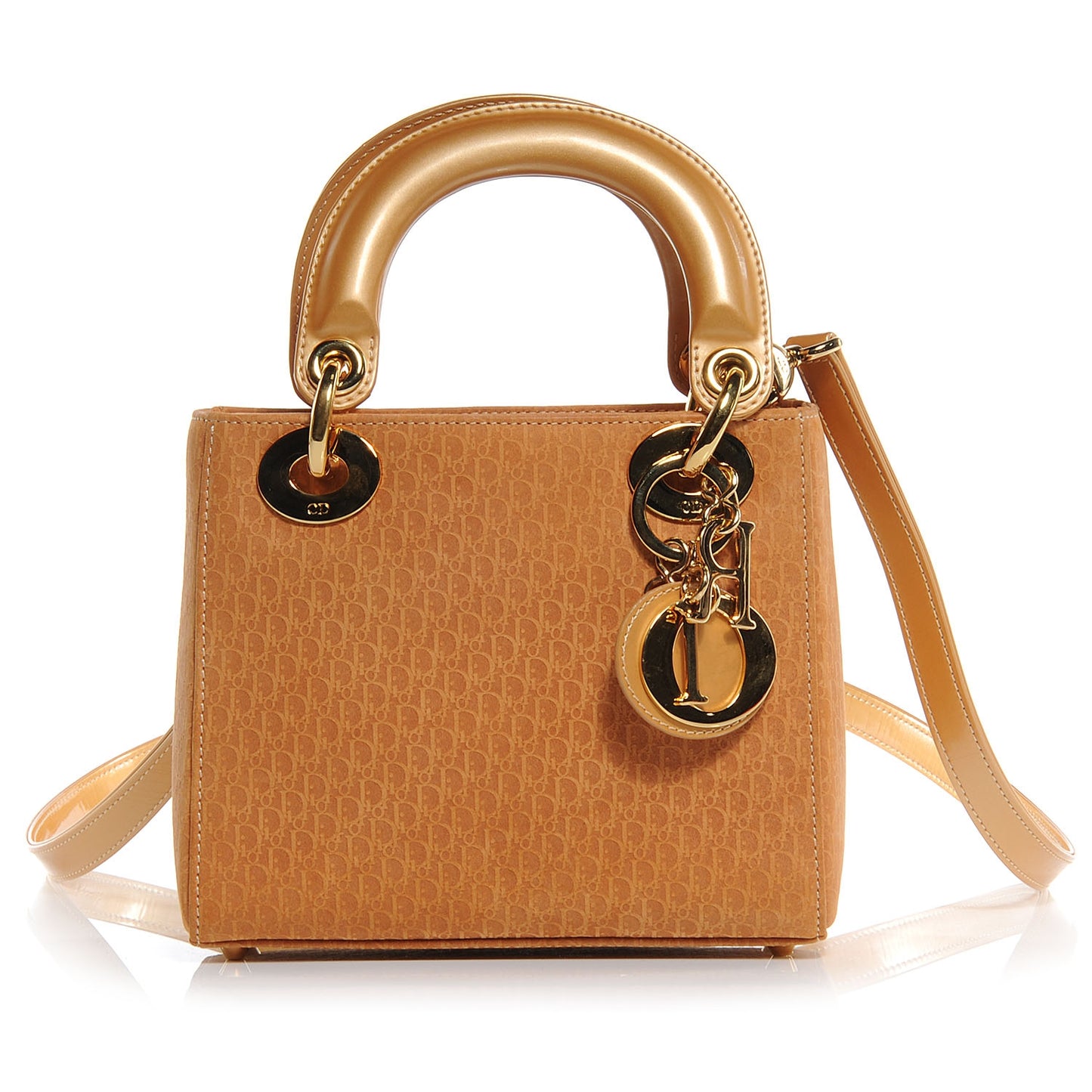 Suede Diorissimo Mini Lady Dior Gold