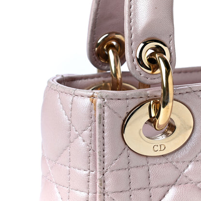 Christian Dior Metallic Lambskin Cannage Mini Lady Dior Lotus 7 of 7
