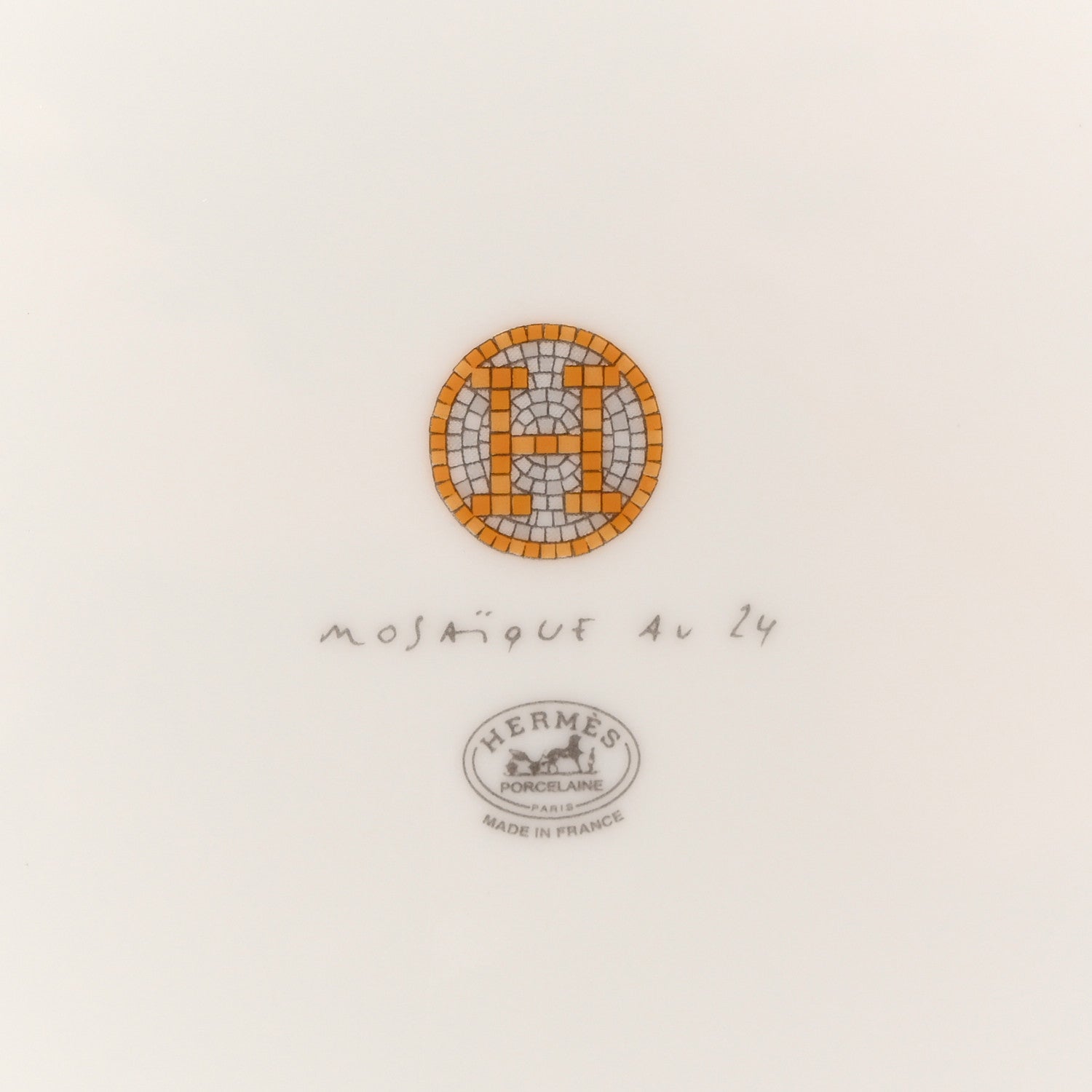 Hermes Porcelain Mosaique Au 24 Gold Dinner Plate Set of 2 5 of 7