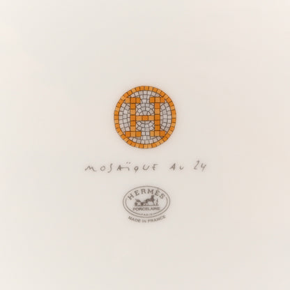 Hermes Porcelain Mosaique Au 24 Gold Dinner Plate Set of 2 5 of 7