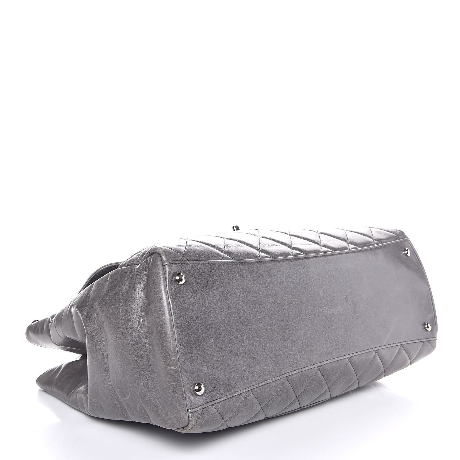 Chanel Glazed Calfskin Quilted Large CC Delivery Tote Grey 4 of 7